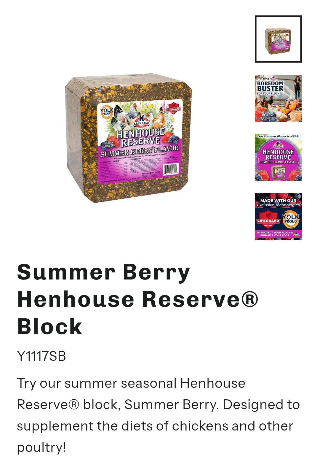 Henhouse reserve Summer Berry 20lb Block