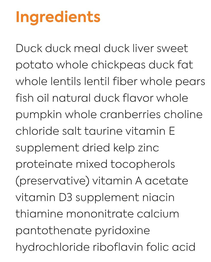 Acana Dog Food Grain Free Singles Duck & Pear Recipe 22.5lb