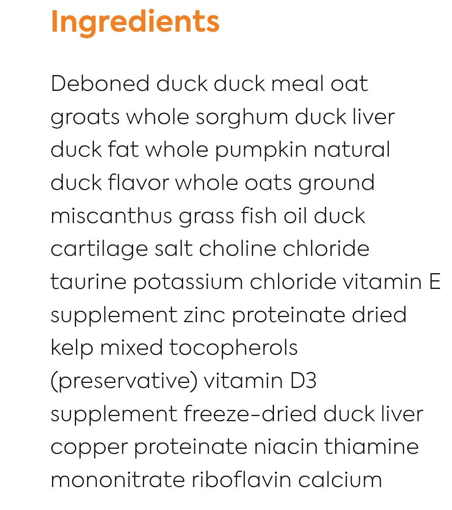 Acana Dog Food Wholesome's Grain Duck & Pumpkin Recipe 4 lb