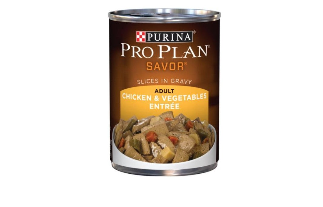 Pro Plan Complete Essentials Chicken And Vegetables Slices In Gravy dog 12 pack 13oz cans