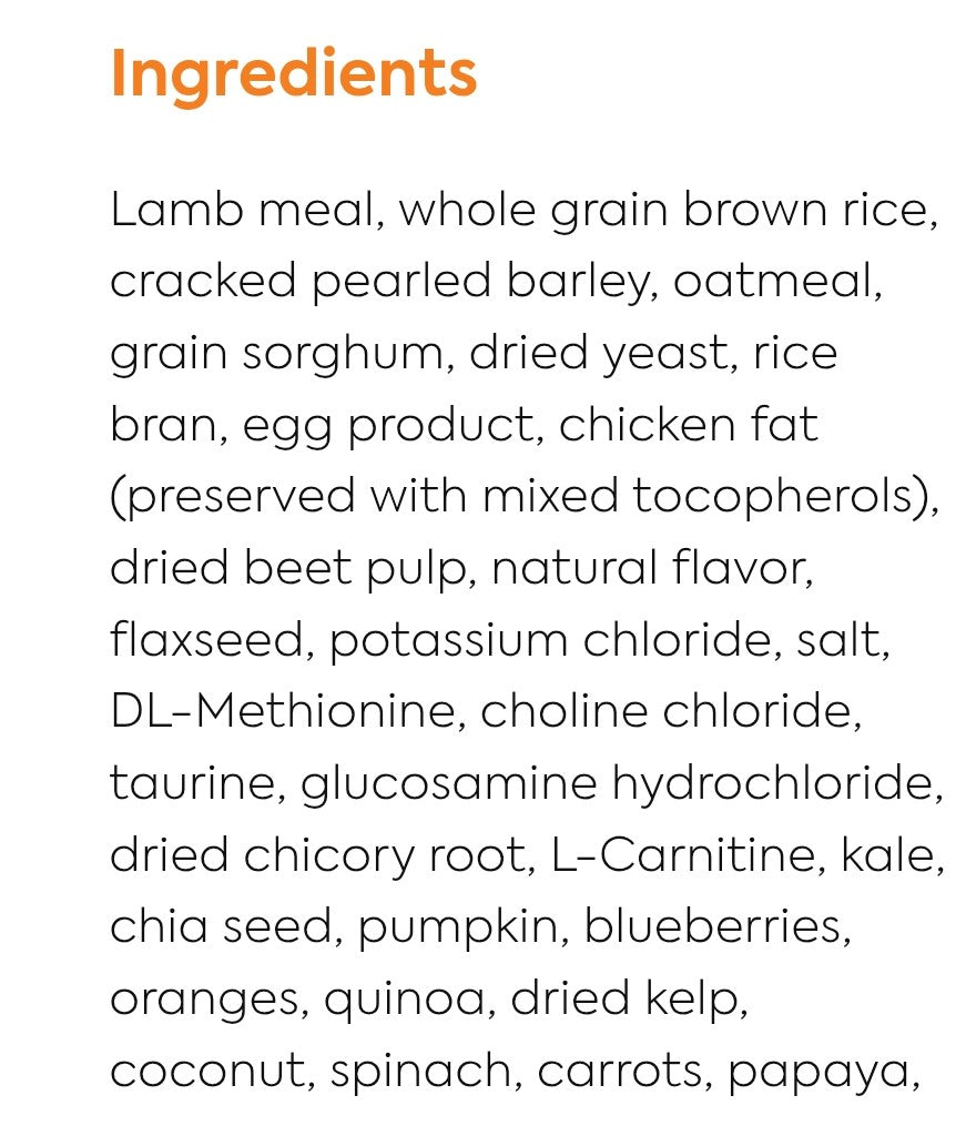 Diamond Naturals Dog Large Breed Adult Lamb and Rice 40lb