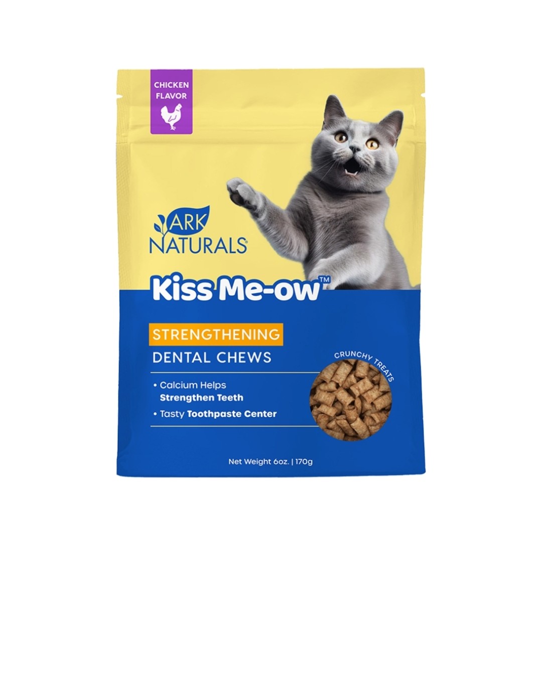 Ark Naturals Cat Kiss Me- ow Chicken Strengthening Dental Chews 6oz