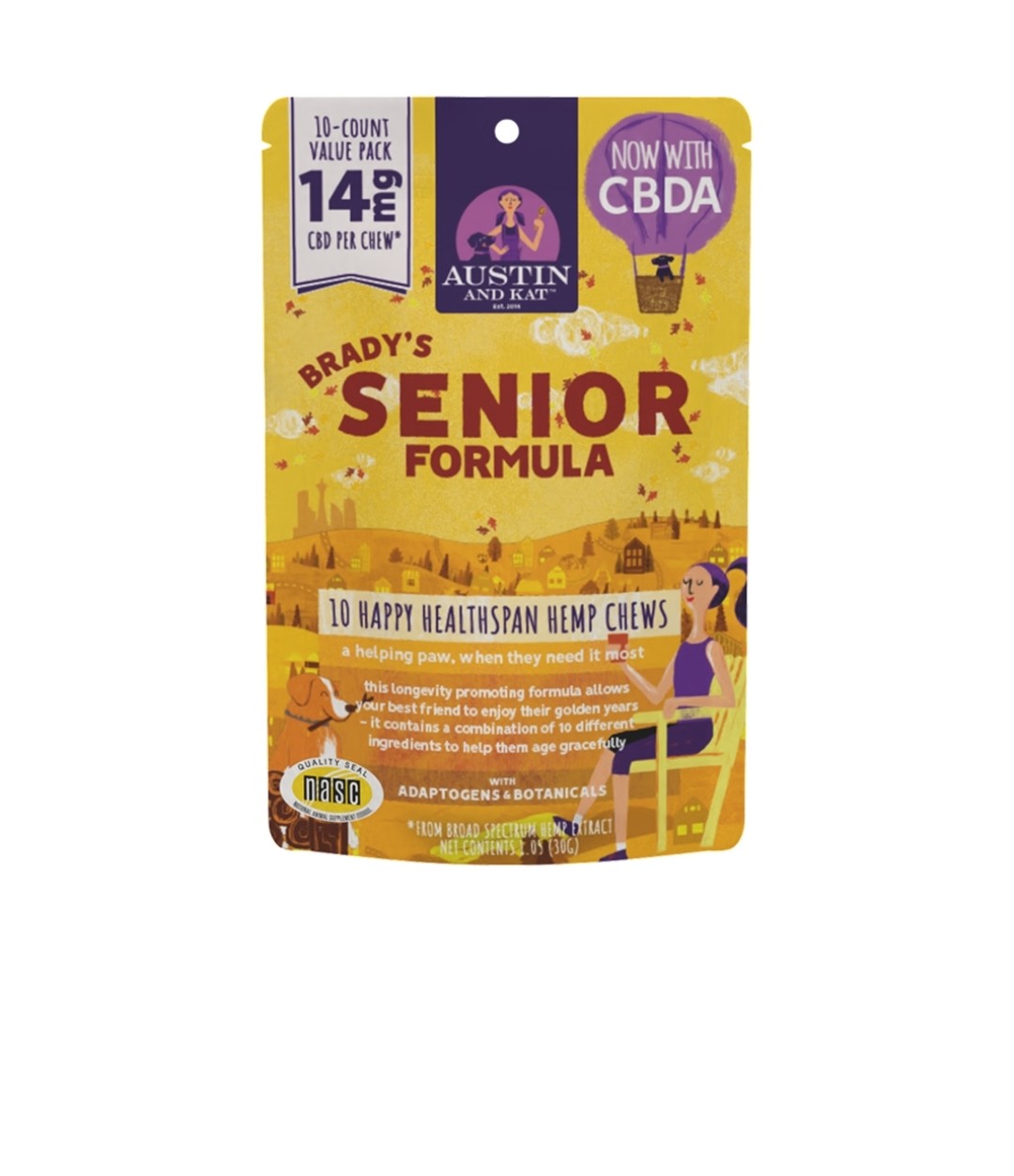 Austin and Kat Dog Senior Blend Chews 14Mg 10 pack