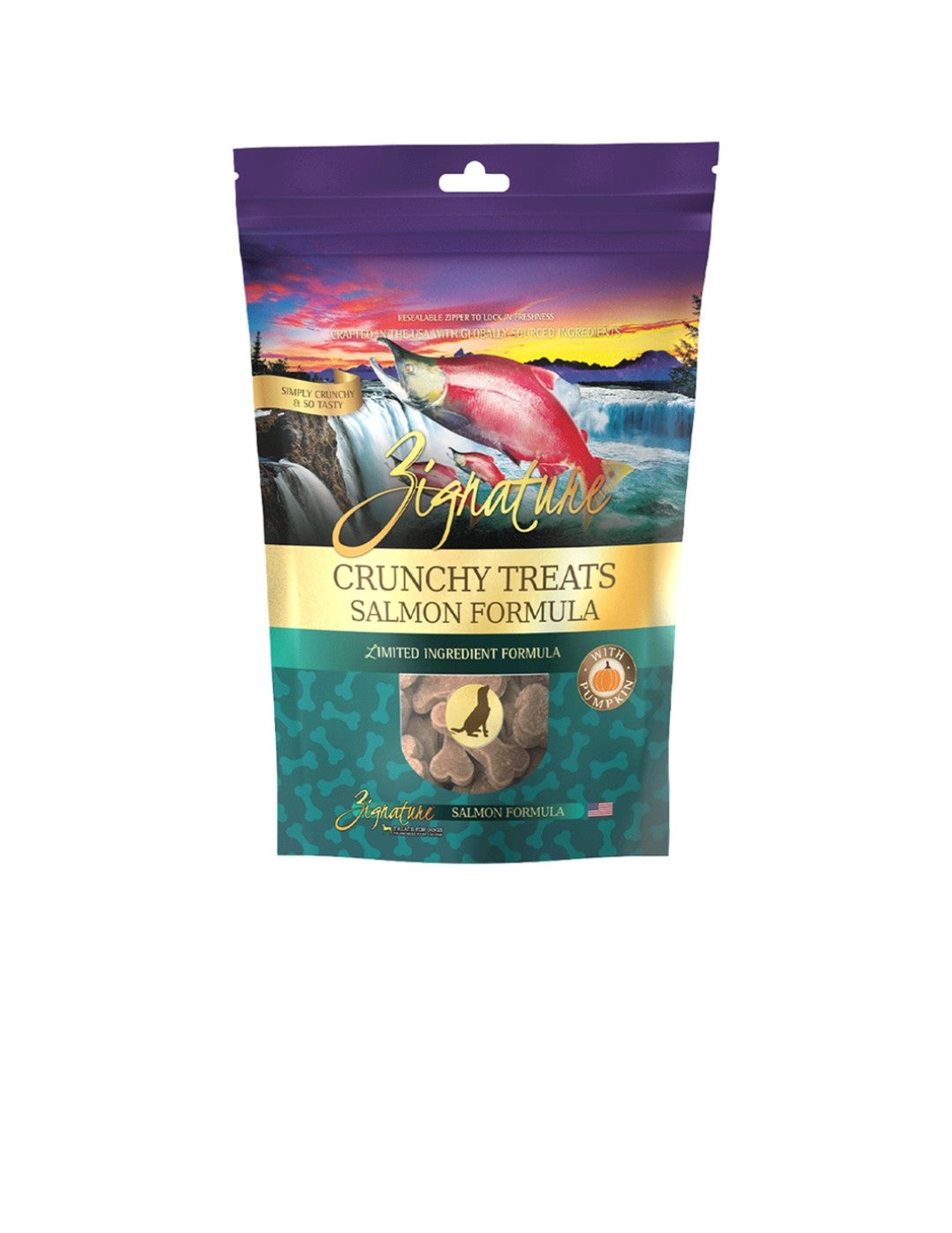 Zignature Dog Crunchy Treats Grain Free Salmon 12oz