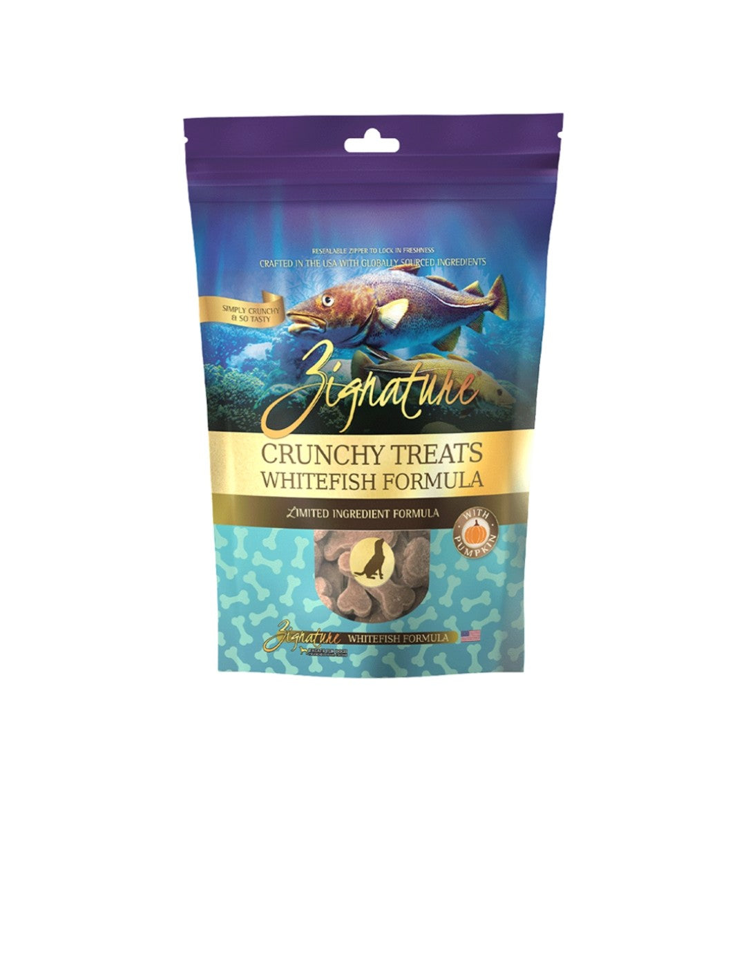 Zignature Dog Crunchy Treats Grain Free Whitefish 12oz