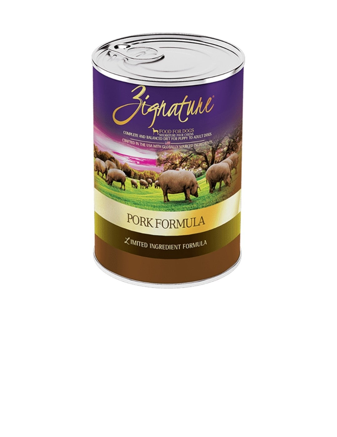 Zignature Dog Original Grain Free Pork with Probiotics 13oz cans 12 pack