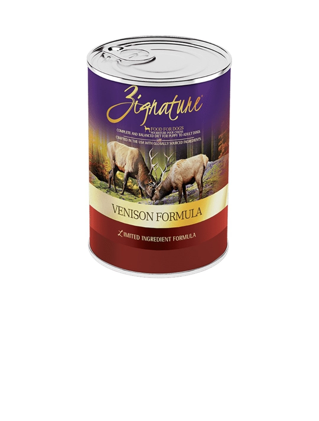 Zignature Dog Original Grain Free Venison With Probiotics 13oz cans 12 pack