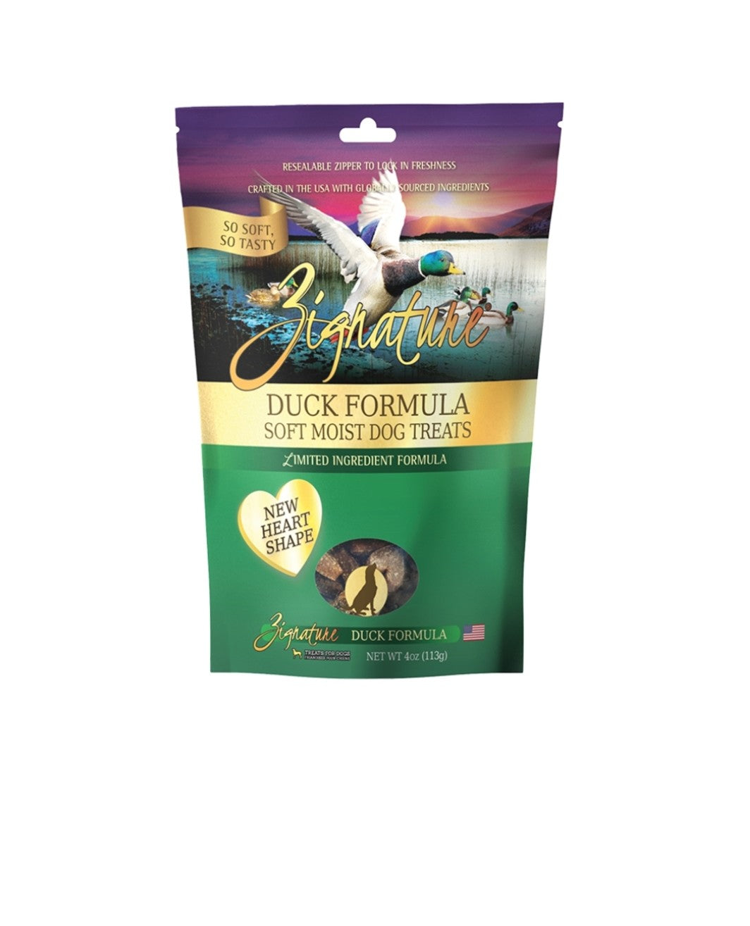 Zignature Dog Soft Moist Treats Grain Free Duck 4 oz