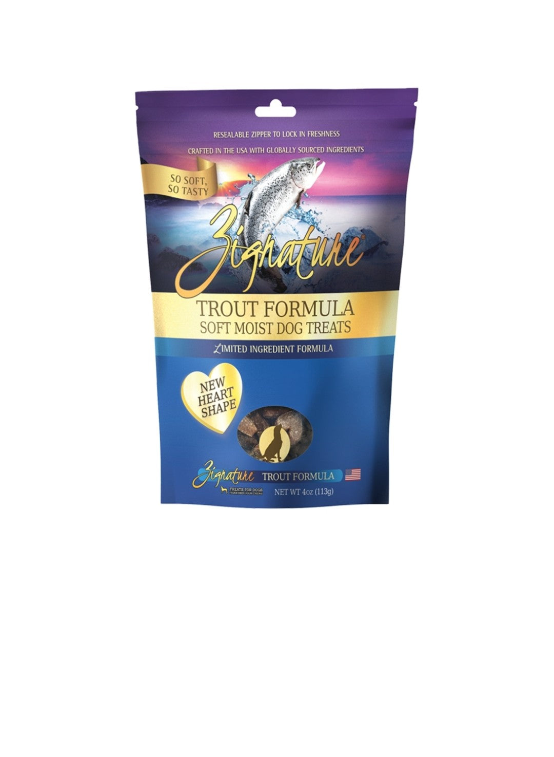 Zignature Dog Soft Moist Treats Grain Free Trout 4 oz
