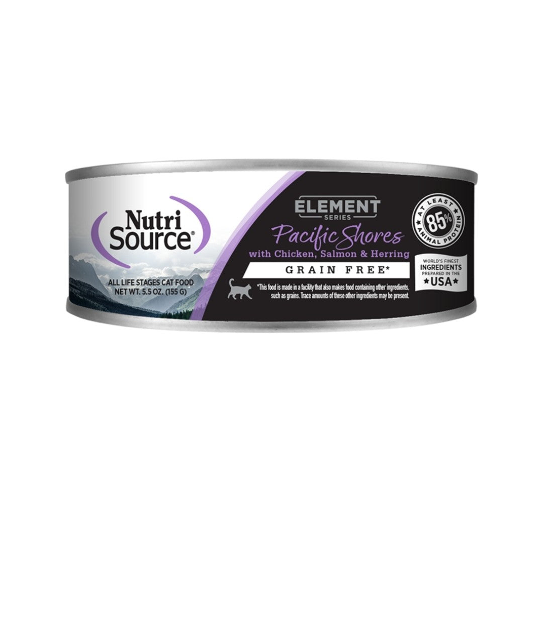 Nutrisource Cat Element Grain Free Pacific Shores Chicken, Salmon and Herring 5.5oz Cans 12 pack