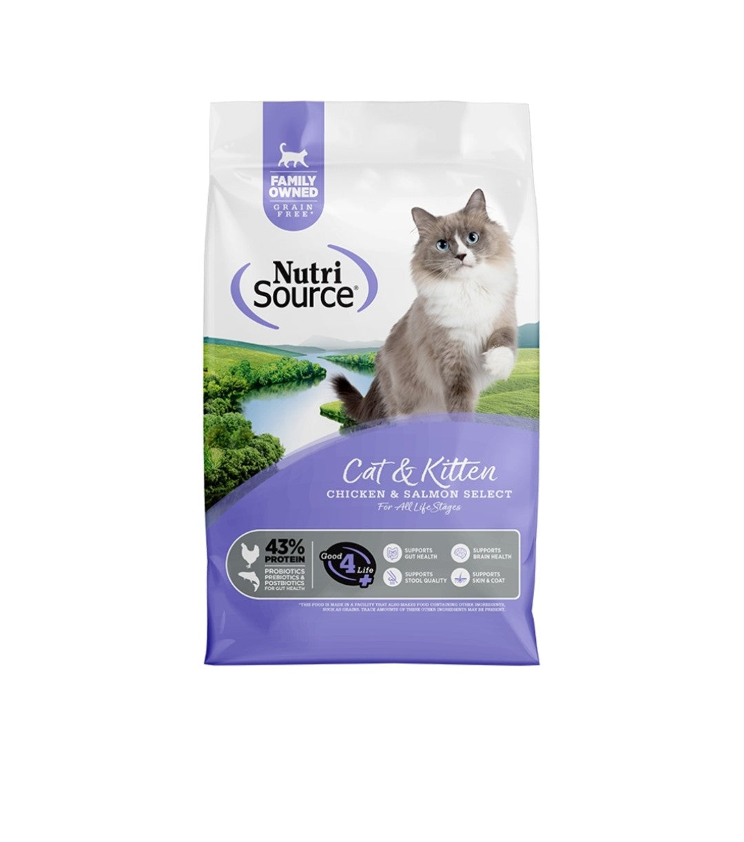 Nutrisource Cat Select Grain Free Chicken And Salmon 12 lbs