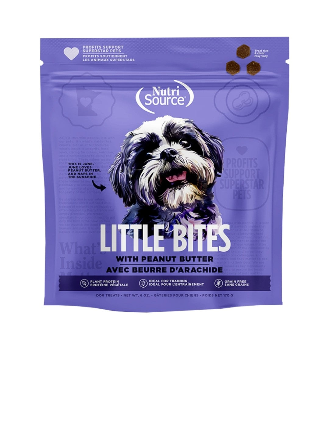 Nutrisource Dog Little Bites Grain Free Peanut butter 6oz