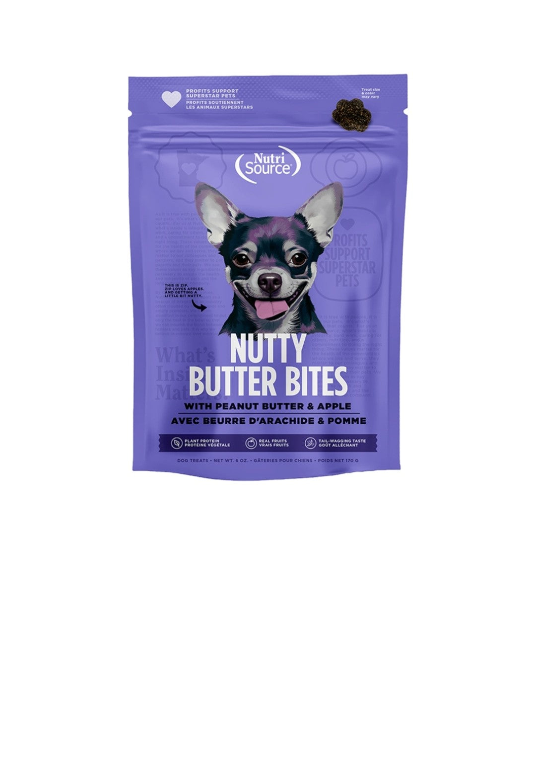 Nutrisource Dog Nutty Butter Bites Apple And Peanut Butter 6oz