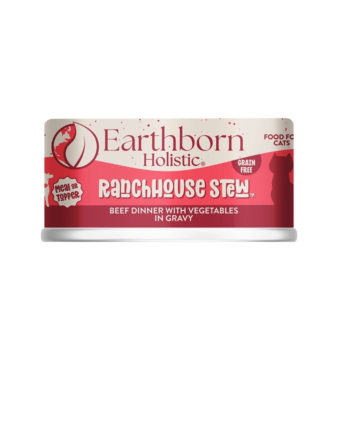 Earthborn Cat Holistic Grain Free Ranch House Stew Beef Dinner with Vegetables 5.5 oz cans 24 pack