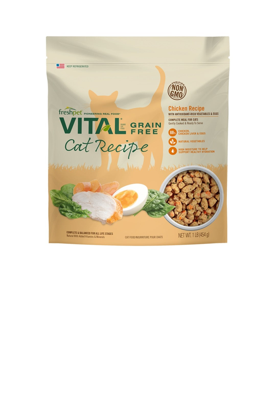 Freshpet Cat Refrigerated Vital Grain Free 1 lbs
