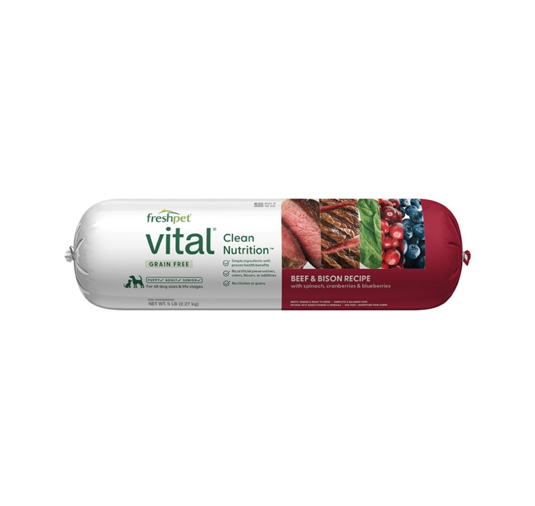 Freshpet Dog Refrigerated Vital Grain Free Beef and Bison 5 lbs