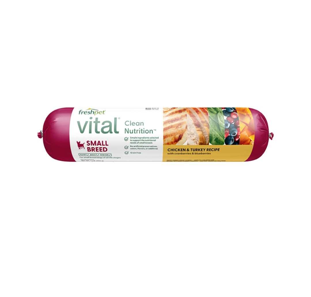 Freshpet Dog Refrigerated Vital Grain Free Roll Small Breed Poultry 1 lbs