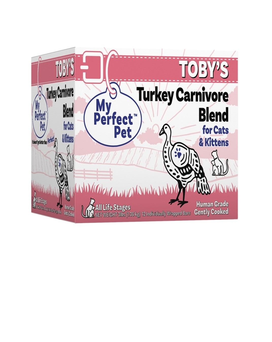 My Perfect Pet Cat Frozen Grain Free Toby's Carnivore Turkey 3 lbs