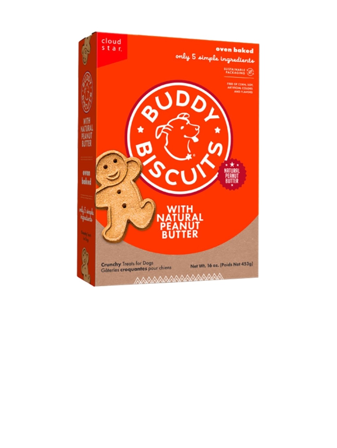 Cloud Star Dog Biscuits Treats Peanut butter 16 oz