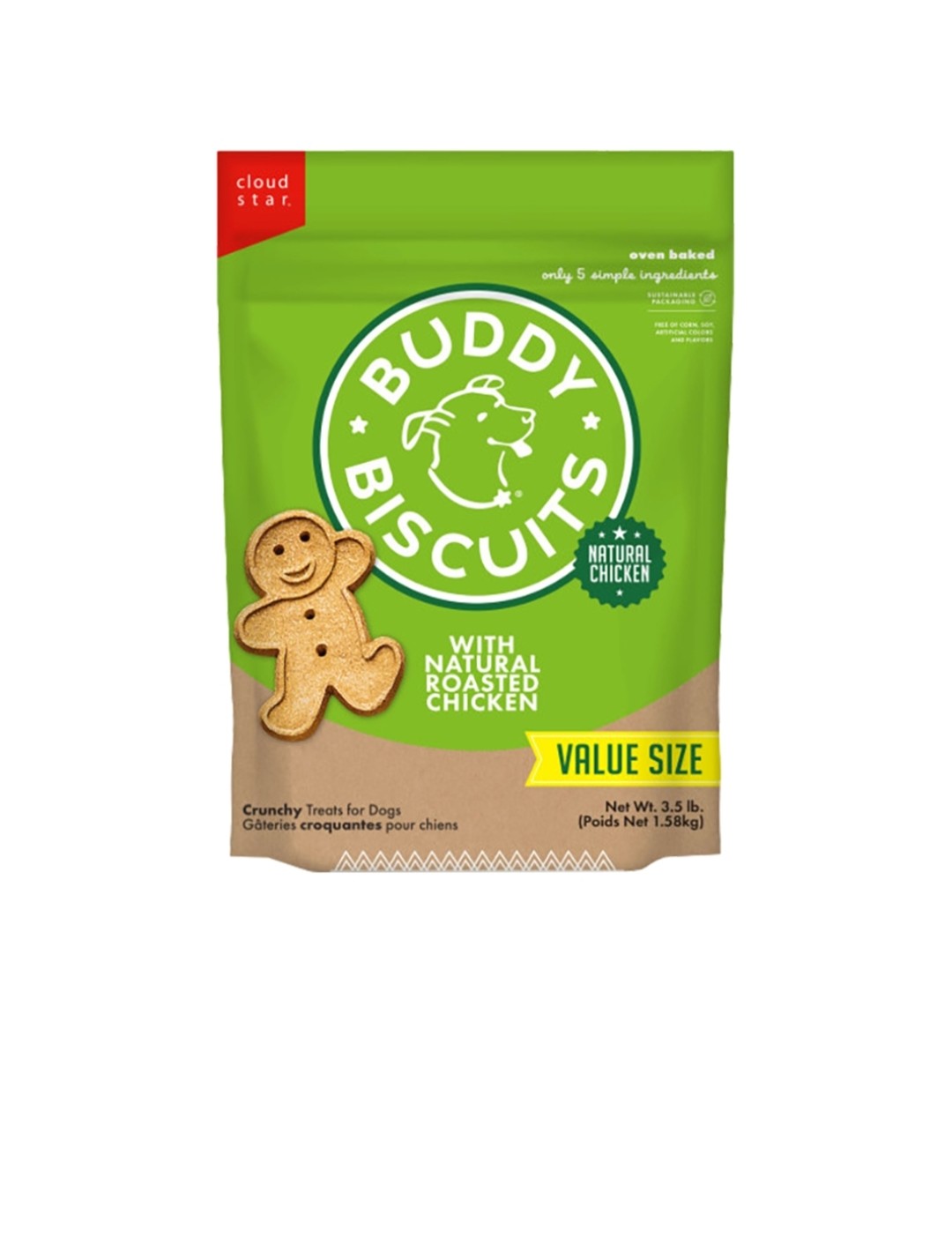 Cloud Star Dog Biscuits Treats Roasted Chicken 3.5 lbs