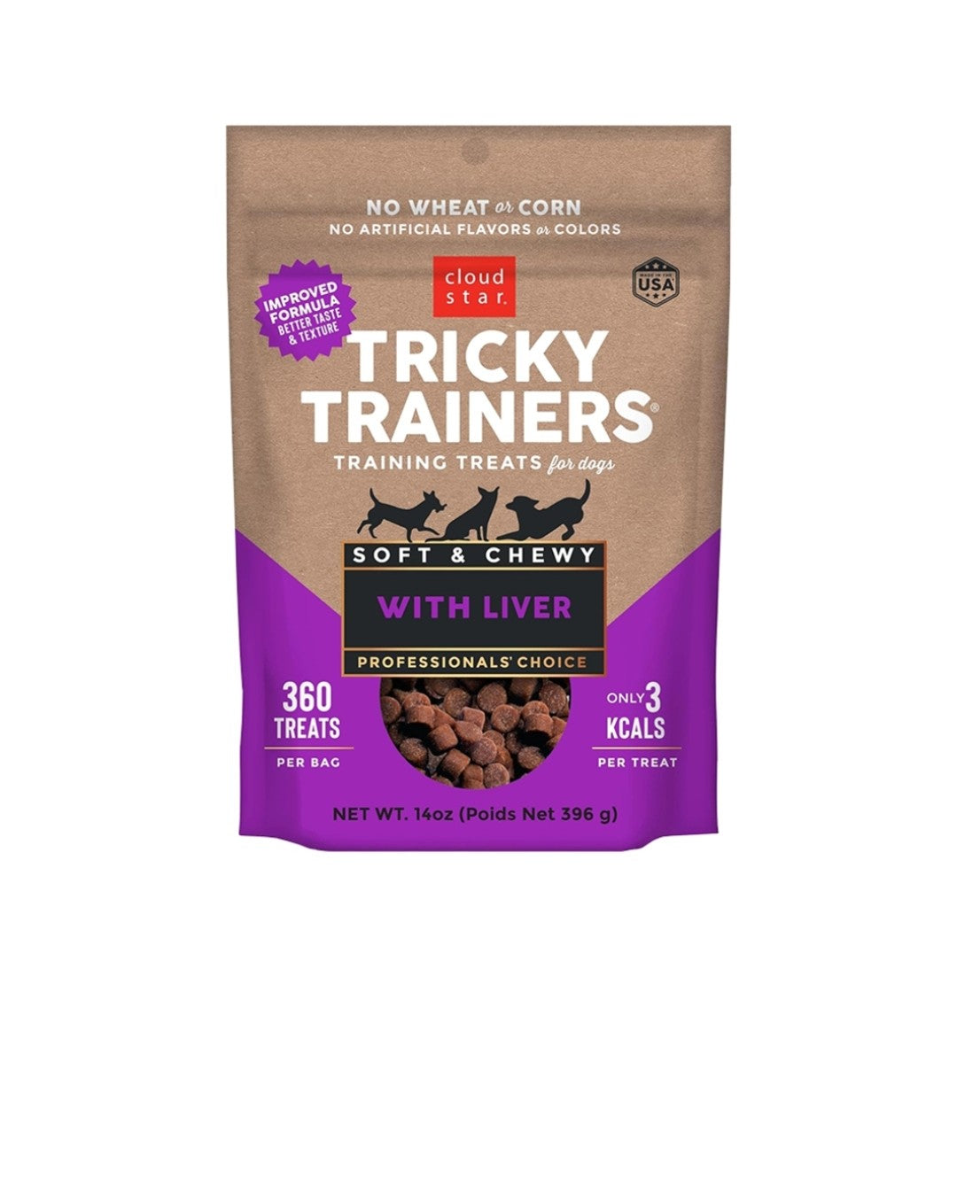 Cloud Star Dog Tricky Trainer Chewy Treats Liver 5oz
