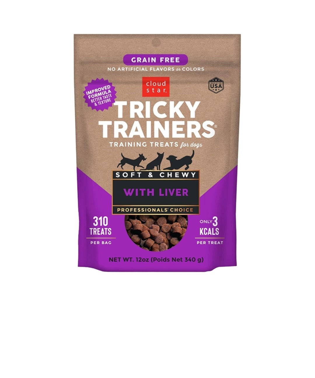 Cloud Star Dog Tricky Trainer Chewy Treats Grain Free Liver 12 oz