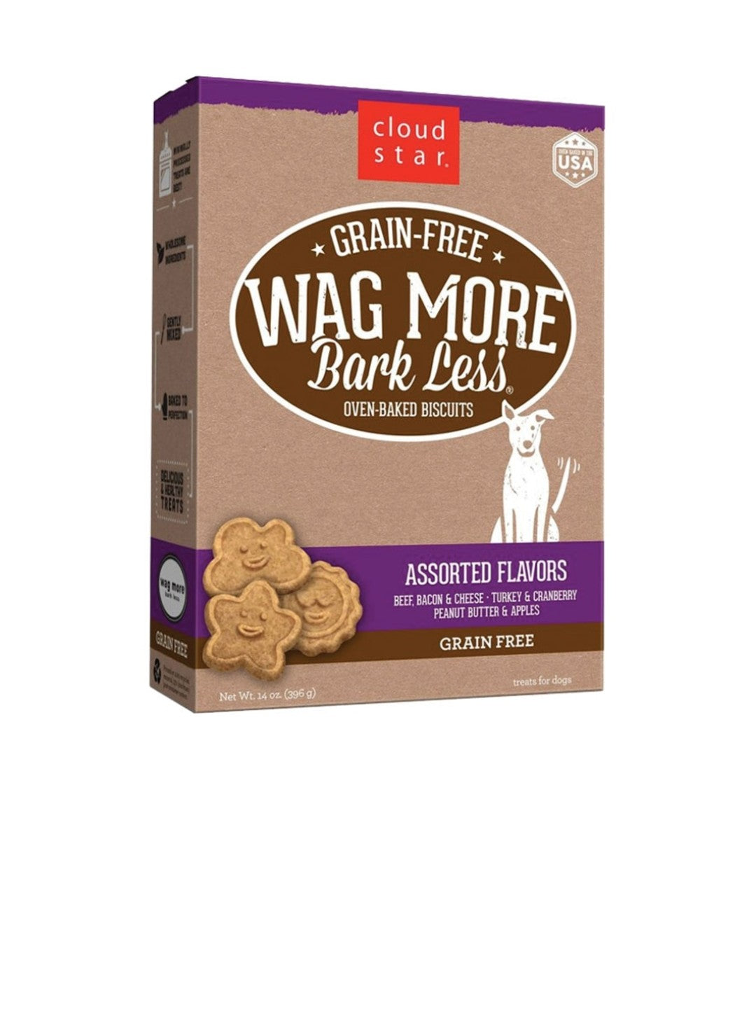 Cloud Star Dog Wag More Bark Less Grain Free Crunchy Assorted Flavors 14 oz