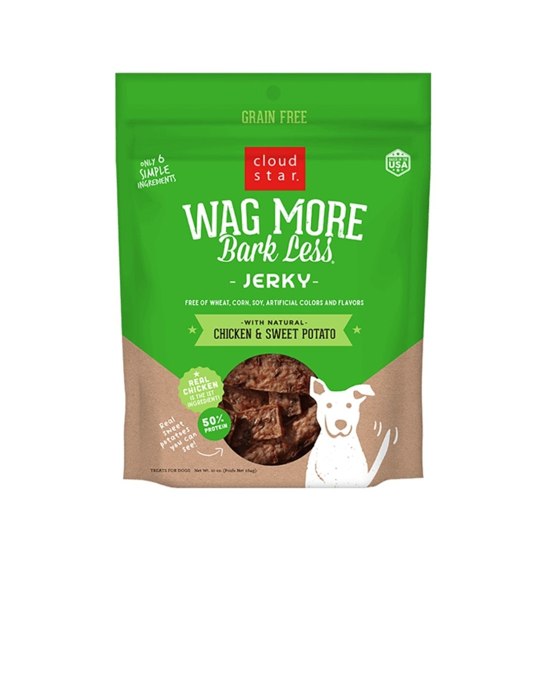 Cloud Star Dog Wag More Bark Less Grain Free Jerky Chicken And Sweet Potato 10 oz