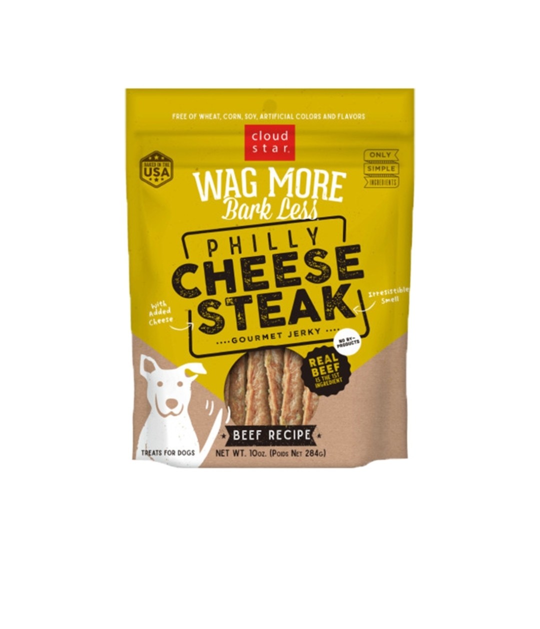 Cloud Star Dog Wag More Bark Less Grain Free Jerky Philly Cheesesteak Beef 10 oz
