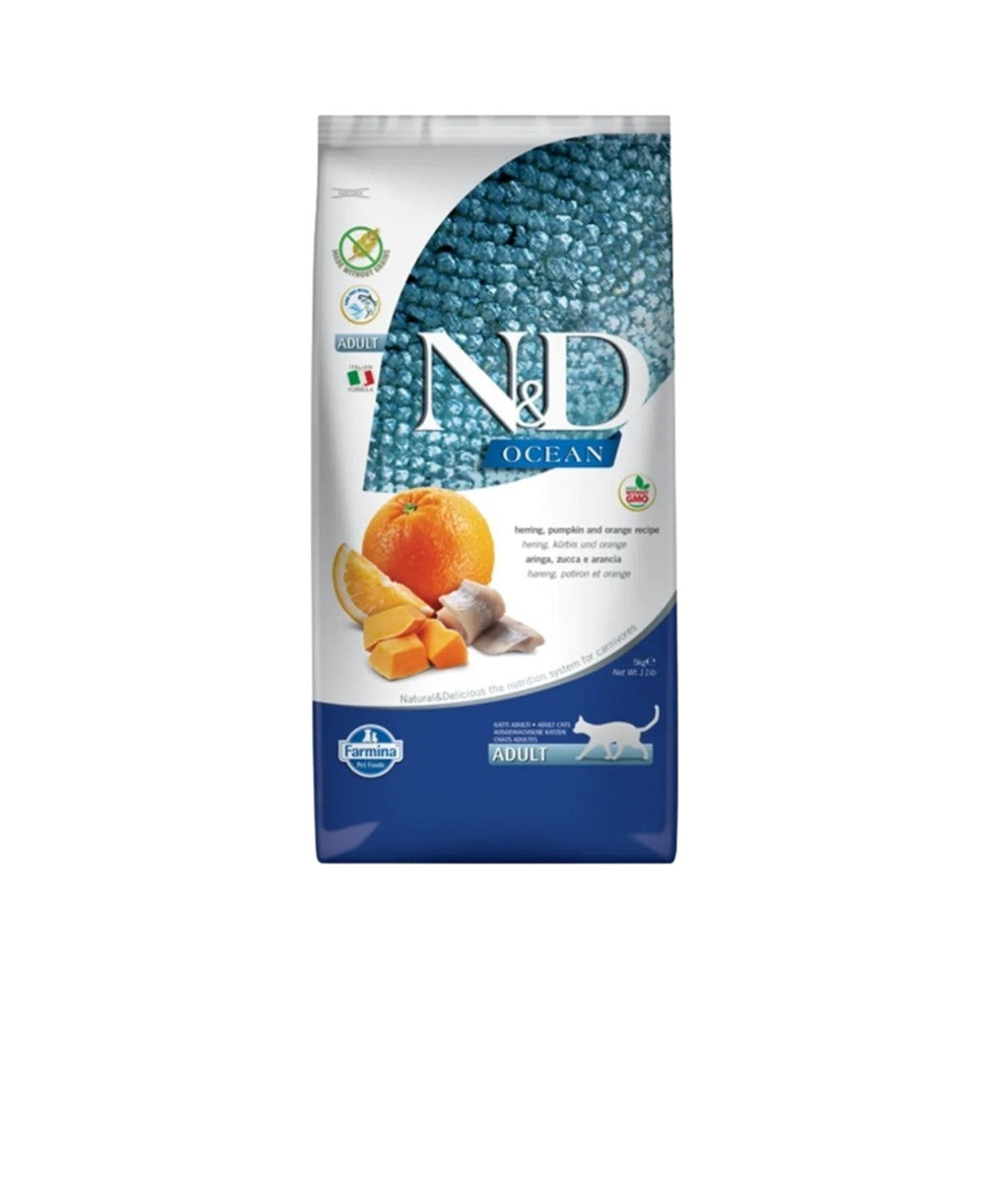 Farmina Cat N&D Ocean Adult Grain Free Herring, Pumpkin and Orange 3.3 lbs