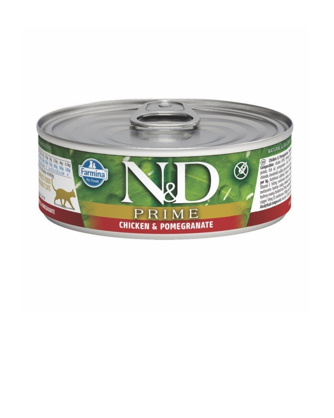 Farmina Cat N&D Prime Grain Free Chicken And Pomegranate 2.5 oz cans 24 pack