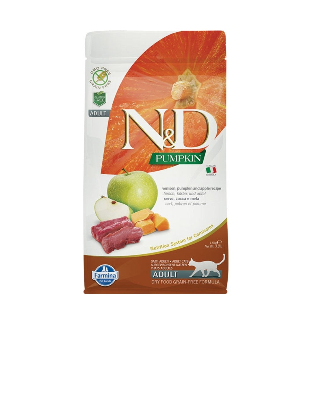 Farmina Cat N&D Pumpkin Adult Grain Free Venison and Apple 3.3 lbs
