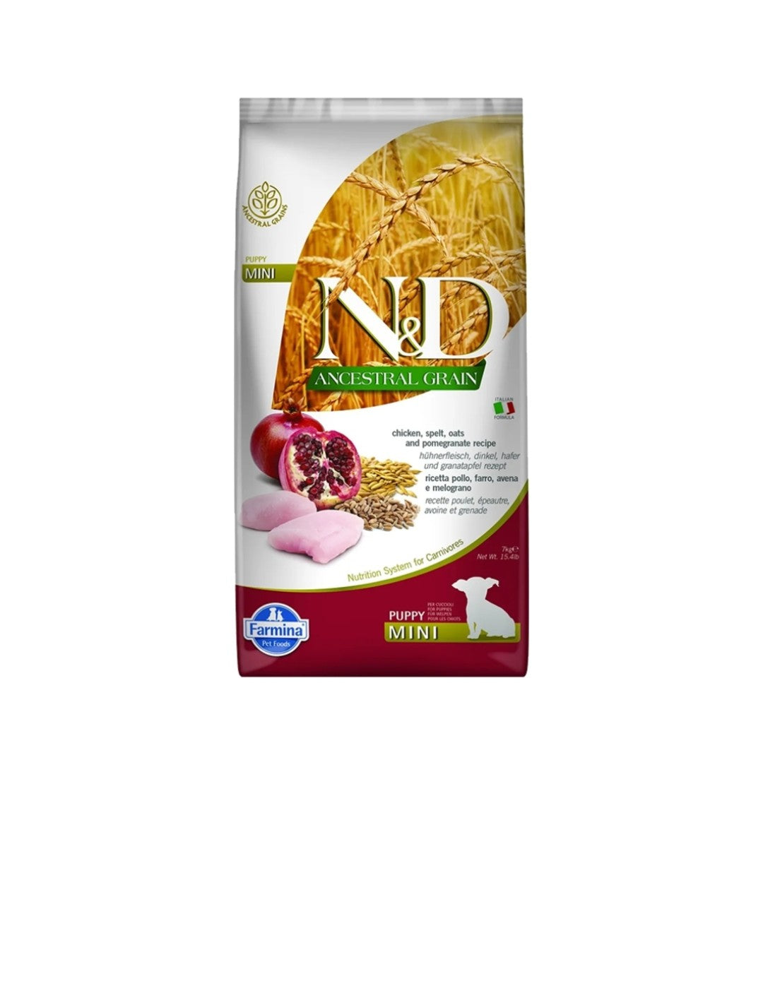 Farmina Dog N&D Ancestral Grain Puppy Mini Chicken and Pomegranate 15.4 lbs