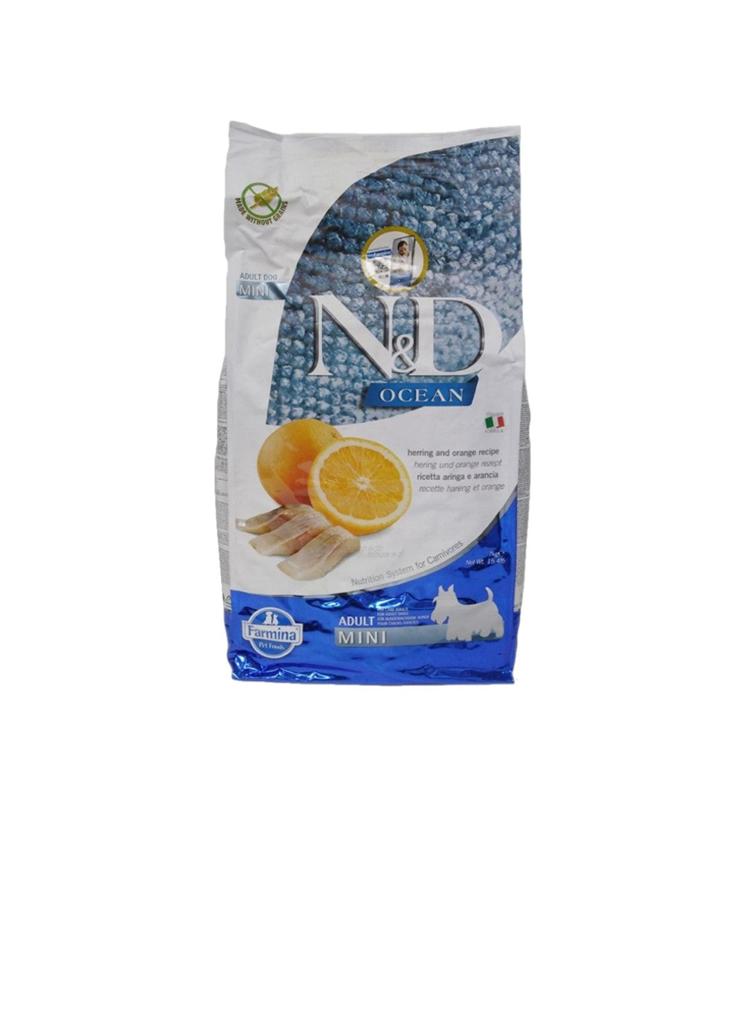 Farmina Dog N&D Ocean Adult Mini Grain Free Herring and Orange 15.4 lbs
