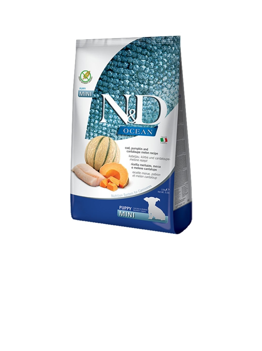Farmina Dog N&D Ocean Puppy Mini Grain Free Cod Pumpkin and Cantaloupe 5.5 lbs