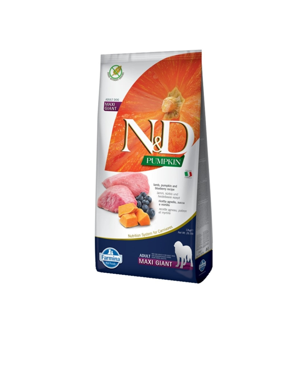 Farmina Dog N&D Pumpkin Adult Maxi And Giant Grain Free Lamb and Blueberry 26.4 lbs