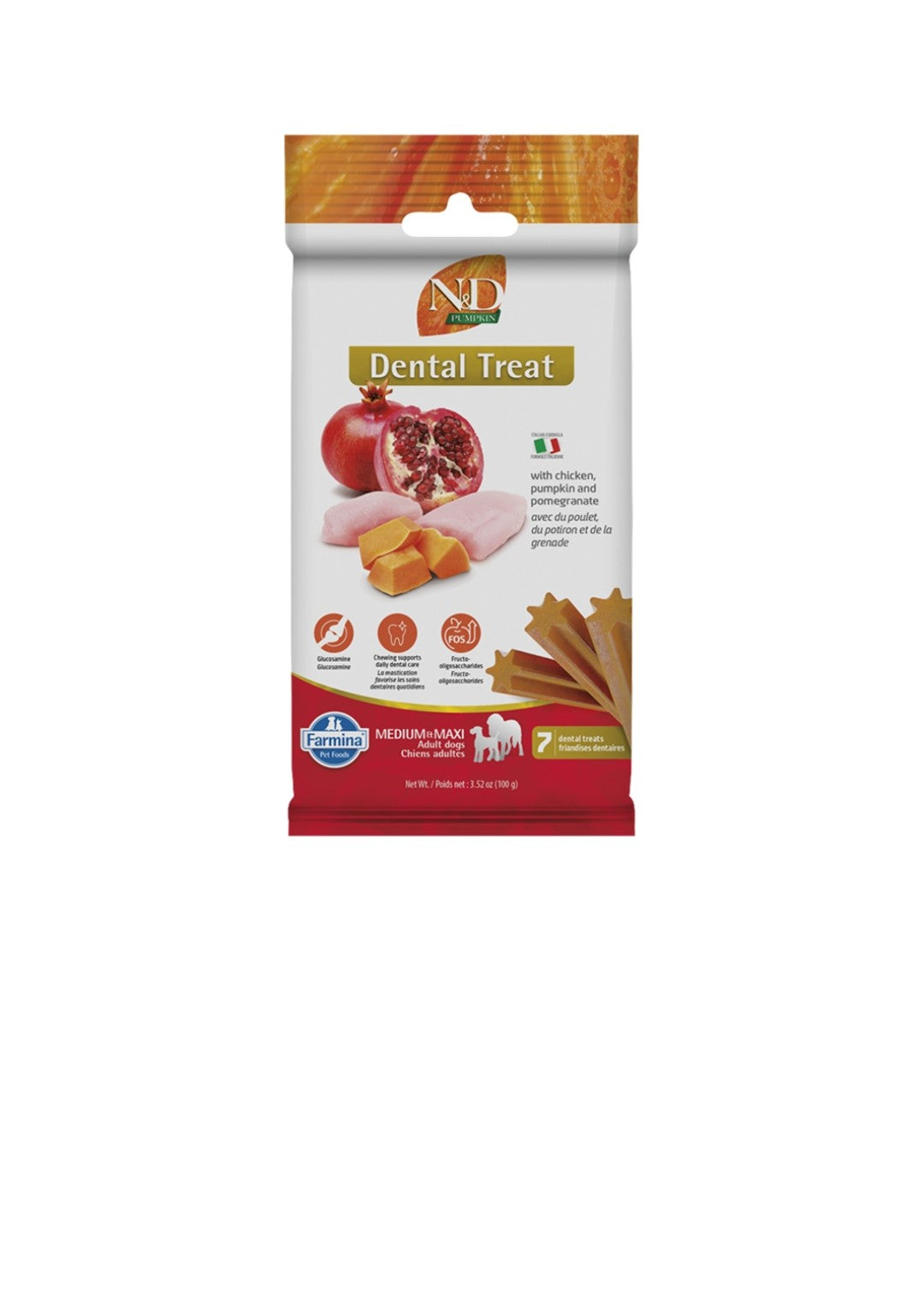 Farmina Dog N&D Pumpkin Treat Medium And Maxi Grain Free Chicken And Pomegranate 100 g