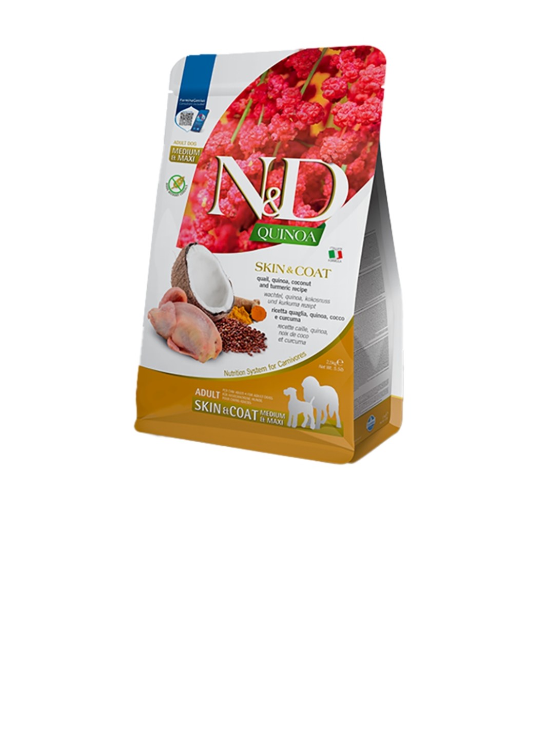 Farmina Dog N&D Quinoa Adult Skin and Coat Medium and Maxi Quail 5.5 lbs