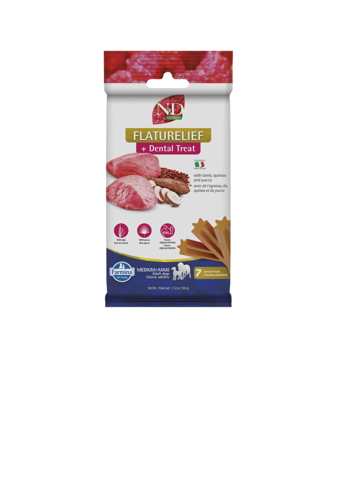Farmina Dog N&D Quinoa Flaturelief Treats Medium and Maxi Grain Free 100 g