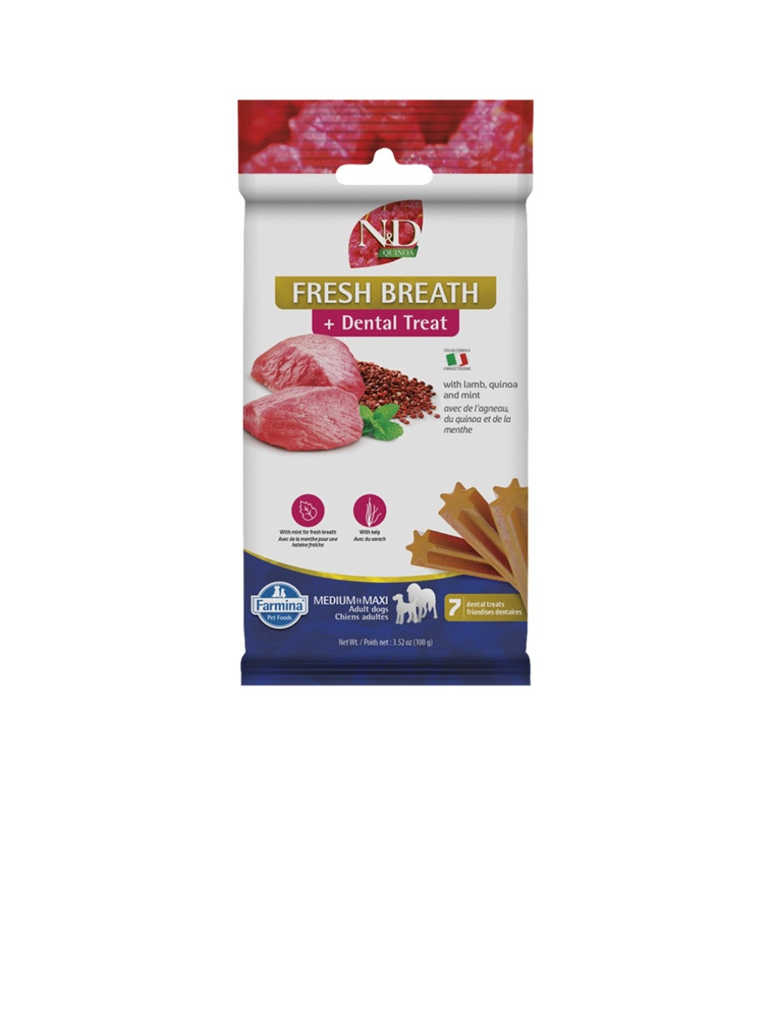 Farmina Dog N&D Quinoa Fresh Breath Treats Medium and Maxi Grain Free 100 g
