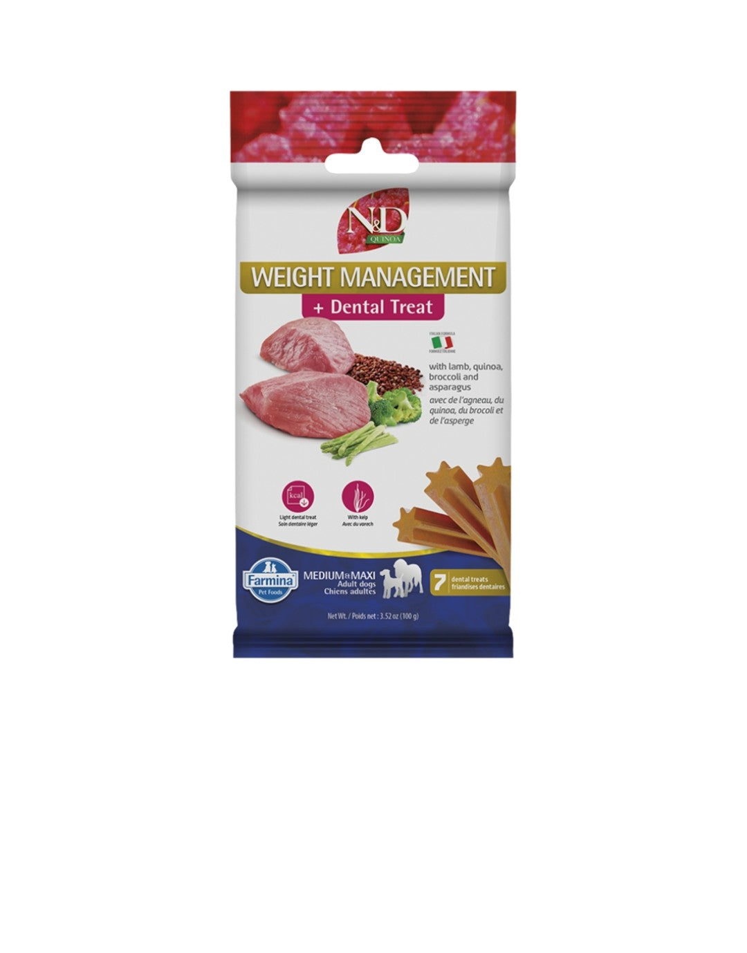 Farmina Dog N&D Quinoa Weight Management Treats Medium and Maxi Grain Free Lamb 100 g