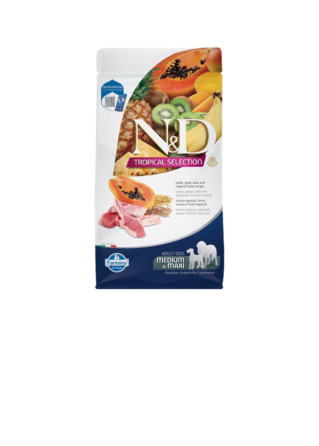 Farmina Dog N&D Tropical Selection Adult Medium And Maxi Lamb 4.4 lbs