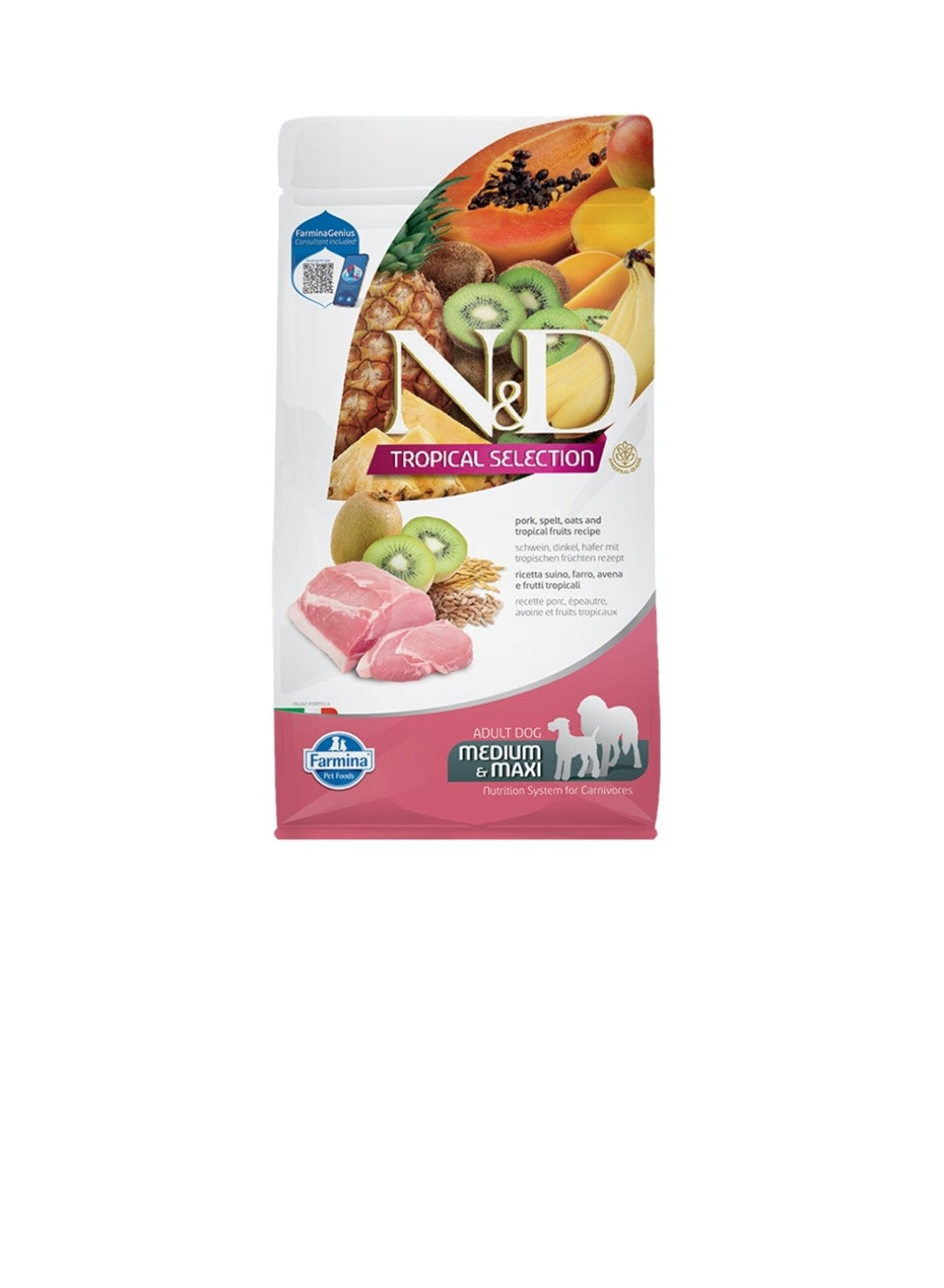 Farmina Dog N&D Tropical Selection Adult Medium And Maxi Pork 22 lbs