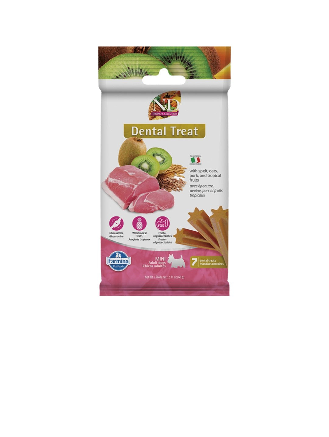 Farmina Dog N&D Tropical Selection Treats Medium and Maxi Grain Free Pork Spelt and Oats 100 g