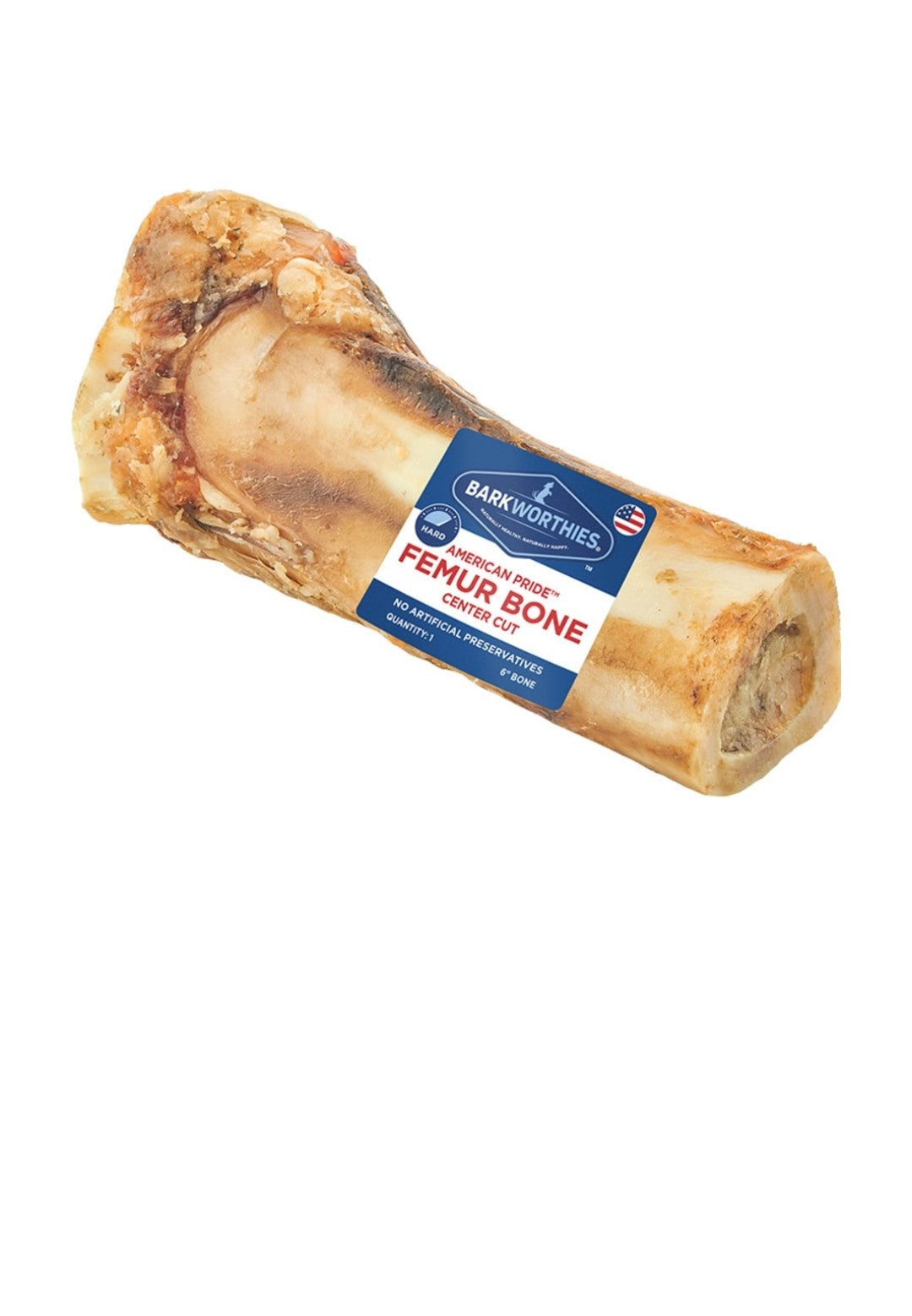 Barkworthies Dog American Pride Femur Bone 6 inch 8 pack