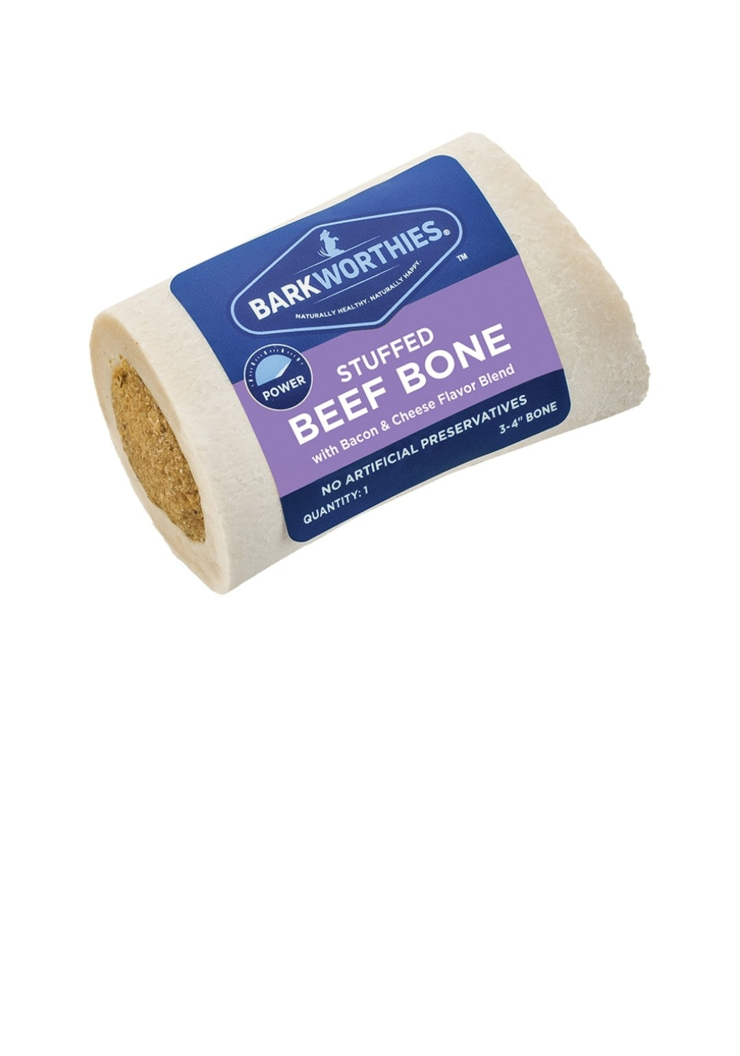 Barkworthies Dog Bacon Stuffed Shin Bone 3-4 Inch 15 pack