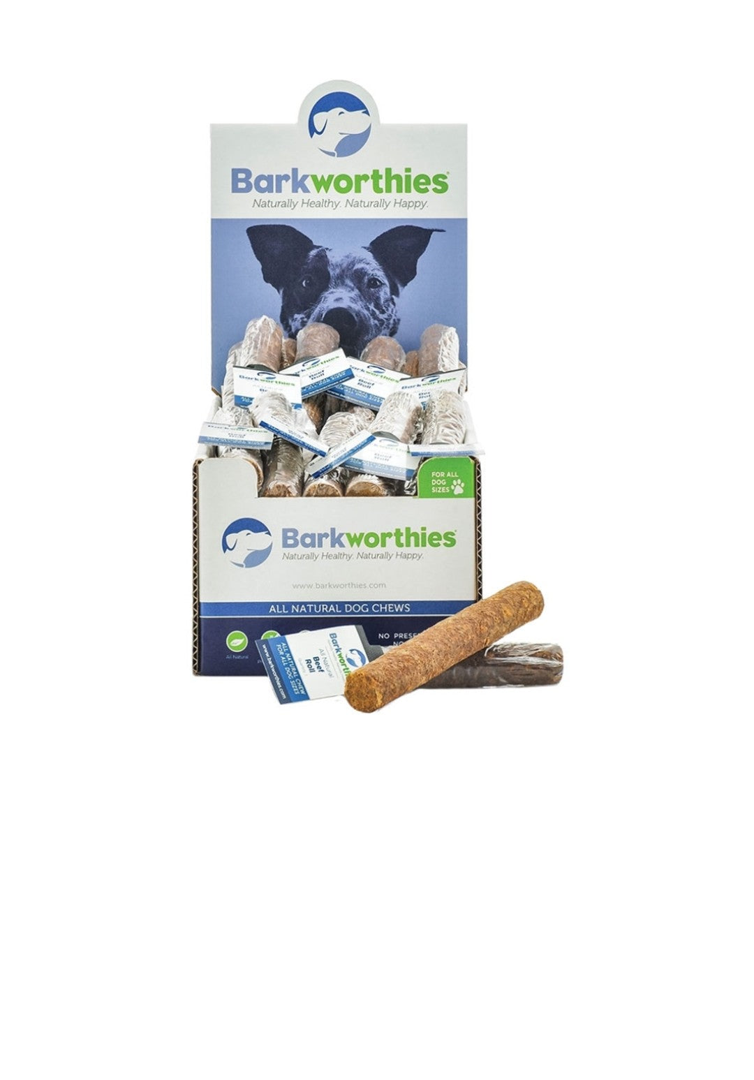 Barkworthies Dog Beef Sausage 6 Inch Mini Case 50 Count