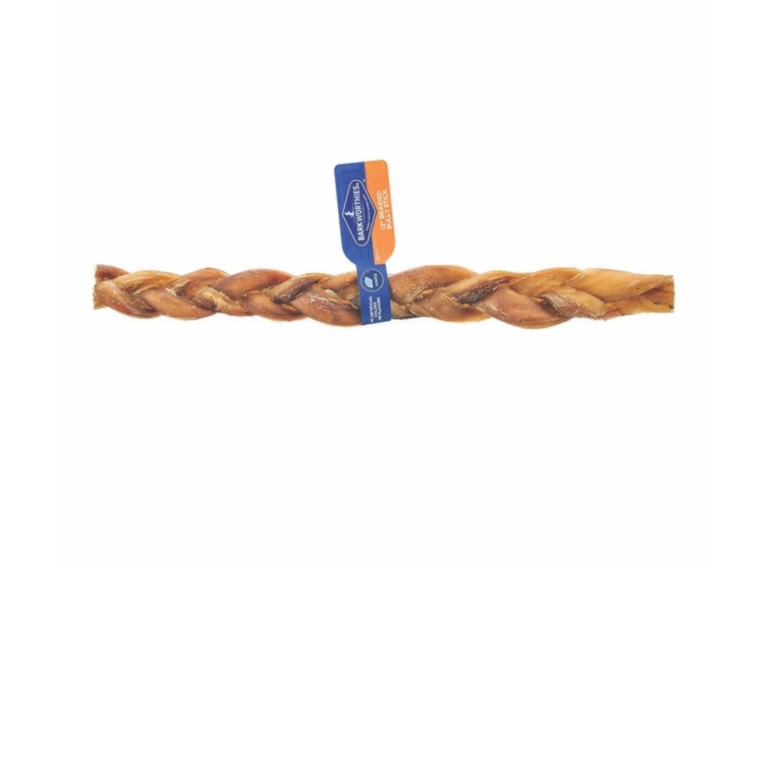 Barkworthies Dog Braided Bully 12 Inch 15 Pack
