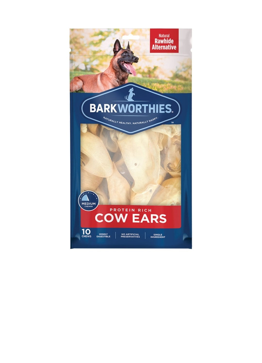 Barkworthies Dog Cow Ears 10 pack