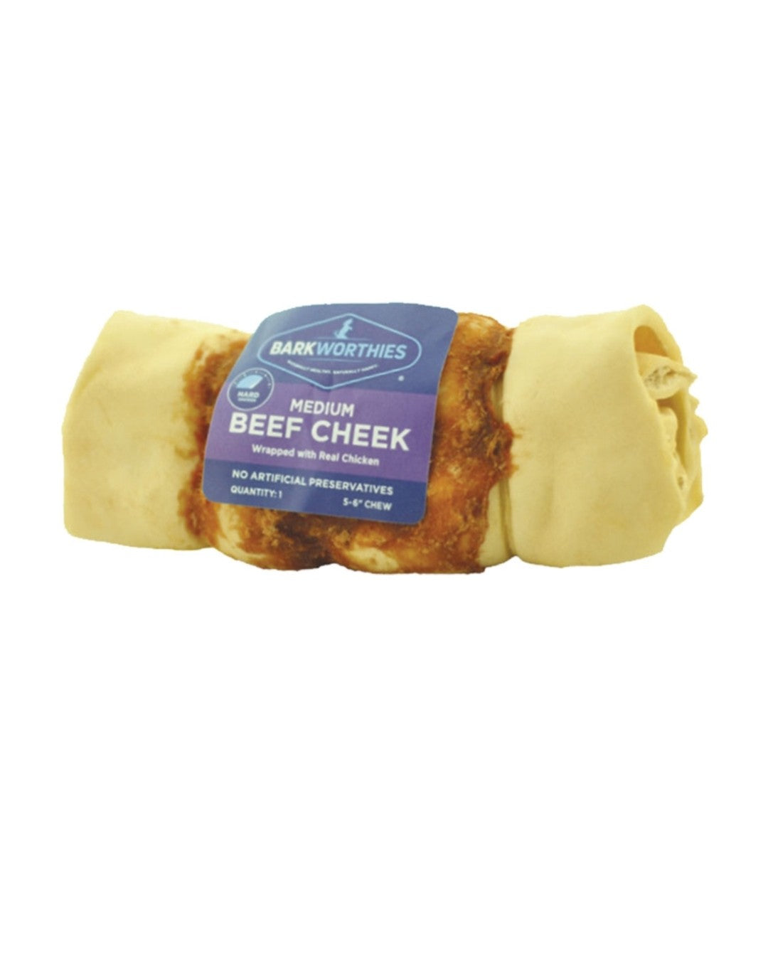 Barkworthies Dog Grain Free Chicken Dipped Beef Cheek Medium